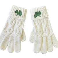 Aran Knit Shamrock Adult Gloves