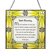 Irish Blessing Stain Glass Hanging Panel