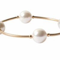 Blessing Bracelet White Pearl with Gold Filled Links 7.5