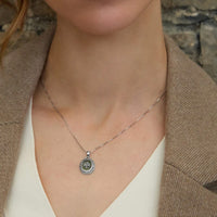 Connemara Marble & Marcasite Oval Shamrock Pendant