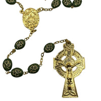 Irish Celtic Rosary in Green/Gold