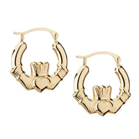 10K Gold Small Claddagh Hoop Earrings