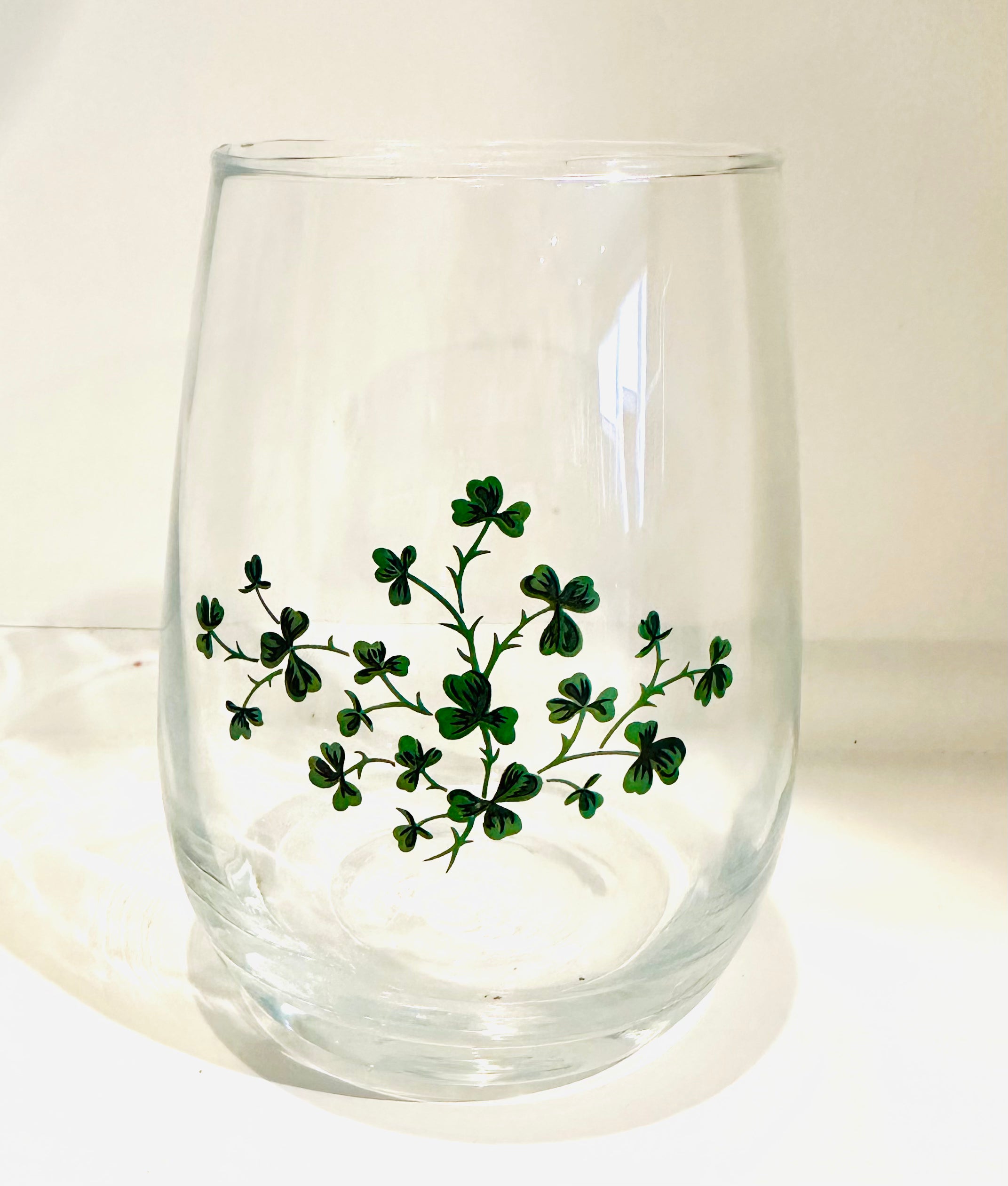 Stemless Shamrock Wine Glass