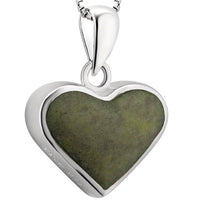 Silver Connemara Marble Heart Pendant