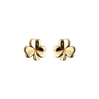 10K Tiny Gold Shamrock Stud Earrings