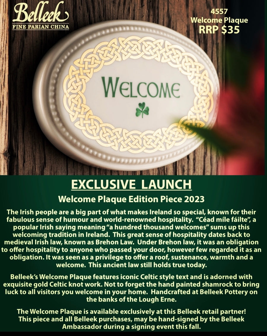 Belleek Welcome Plaque Edition Piece 2023