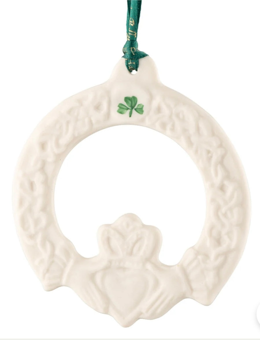 Belleek Claddagh Ornament