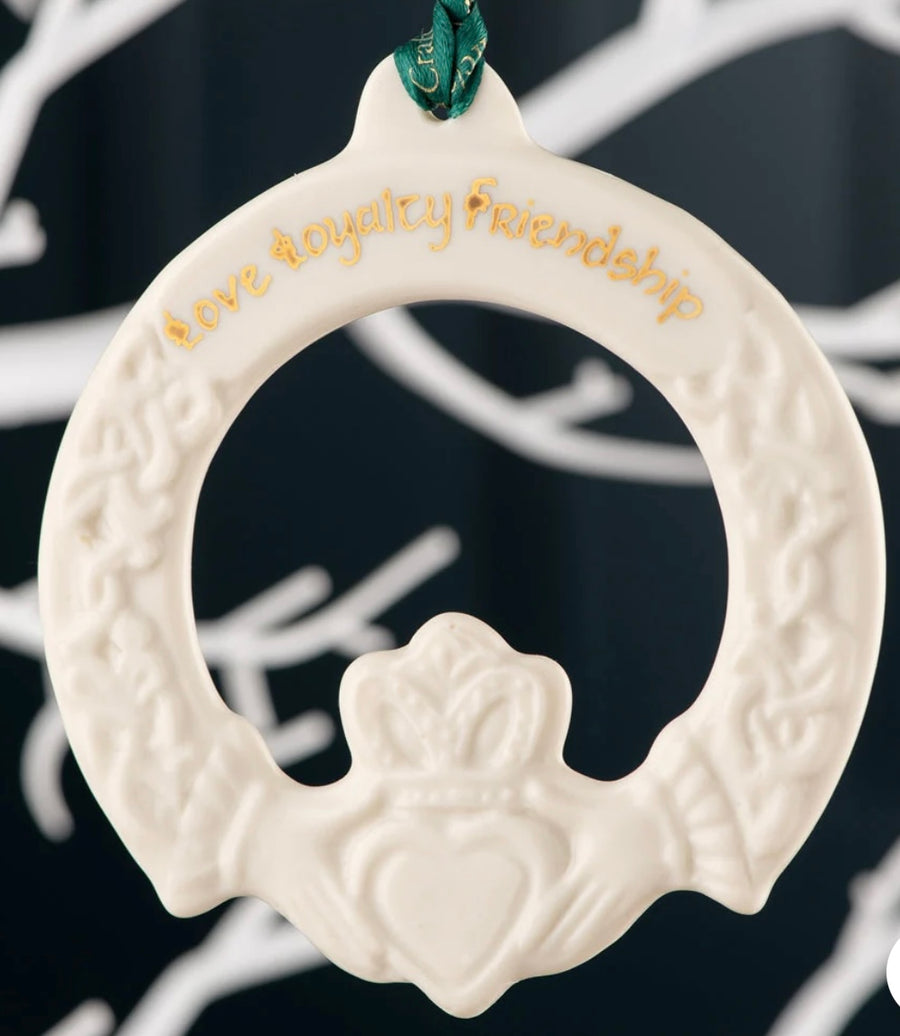 Belleek Claddagh Ornament