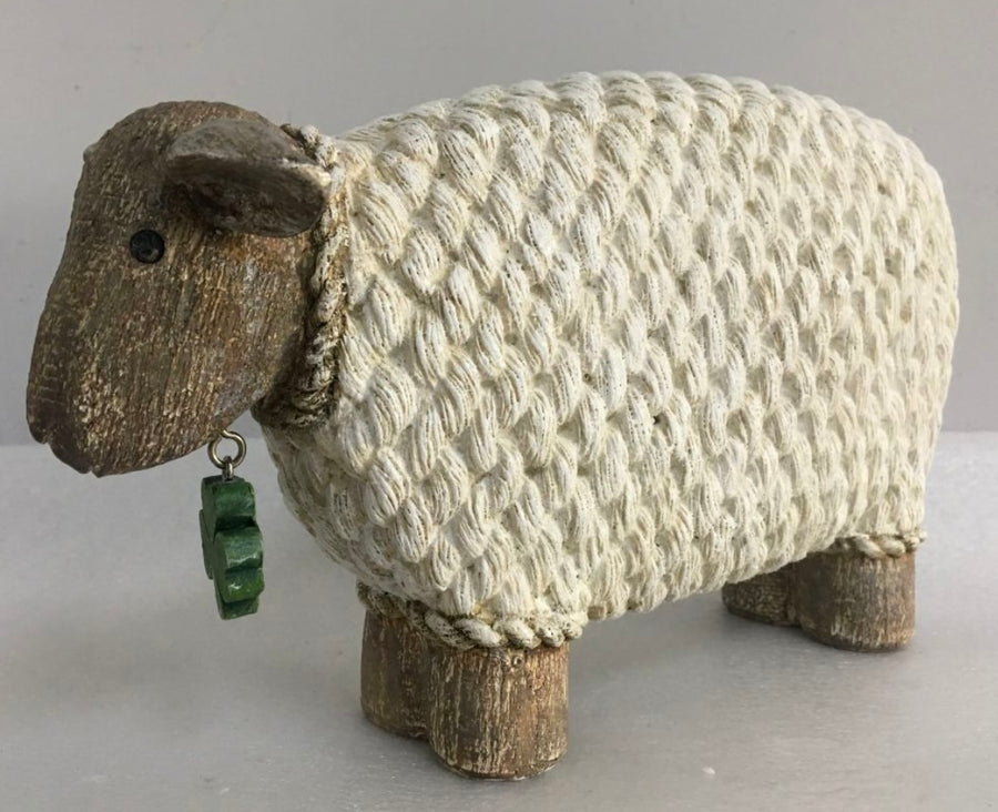 Charming Sheep with Shamrock Figurine