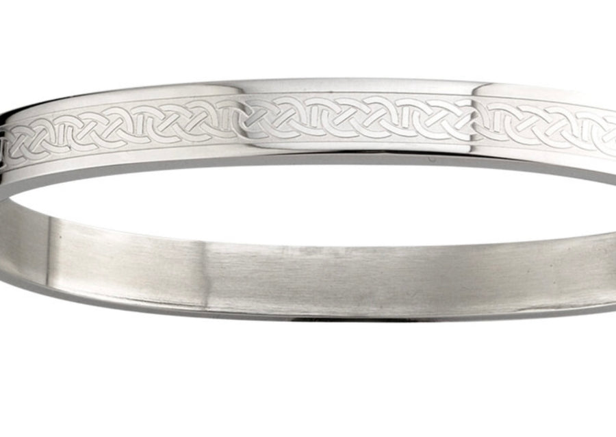 Mens Celtic Knot Steel Engraved Bracelet