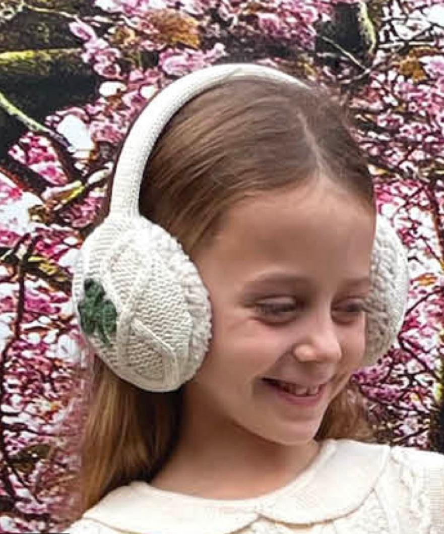 Shamrock Aran Knit Kids Earmuffs