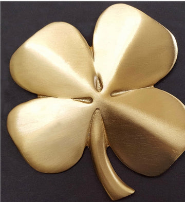 Four Leaf Clover Gold Plated Pewter Wall Hanging
