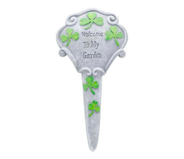 Shamrock Welcome to My Garden Stake
