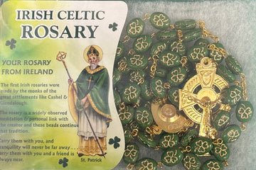 Irish Celtic Rosary in Green/Gold