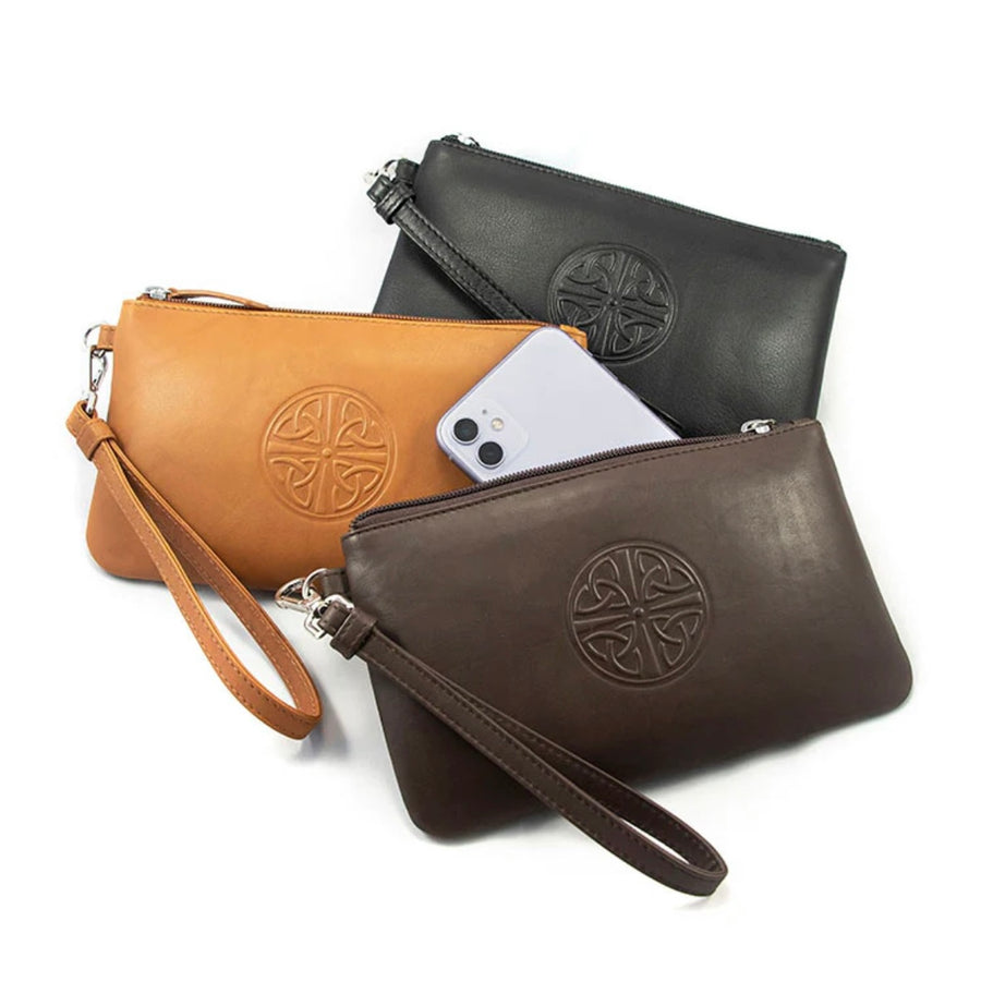 Celtic Leather Wristlet