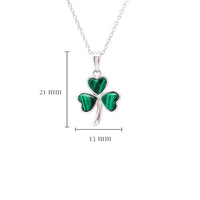 Green Malachite Sterling Silver Shamrock Pendant