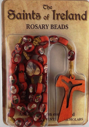 Saints of Ireland Wooden Rosary Beads