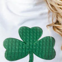 Holly Shamrock Poncho White with Green Shamrock