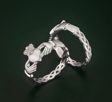 Sterling Silver Claddagh Woven Celtic Ring