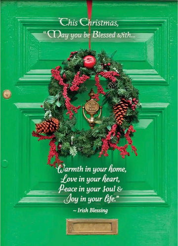 Irish Christmas Cards Boxed-Irish Christmas Door