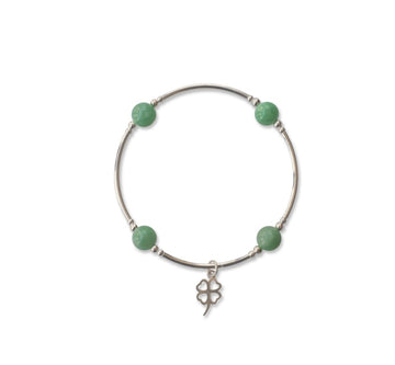 Small Bead Charmed Jade Blessing Bracelet