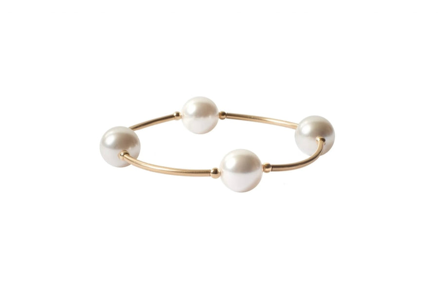 Blessing Bracelet Gold White Pearl 8.5