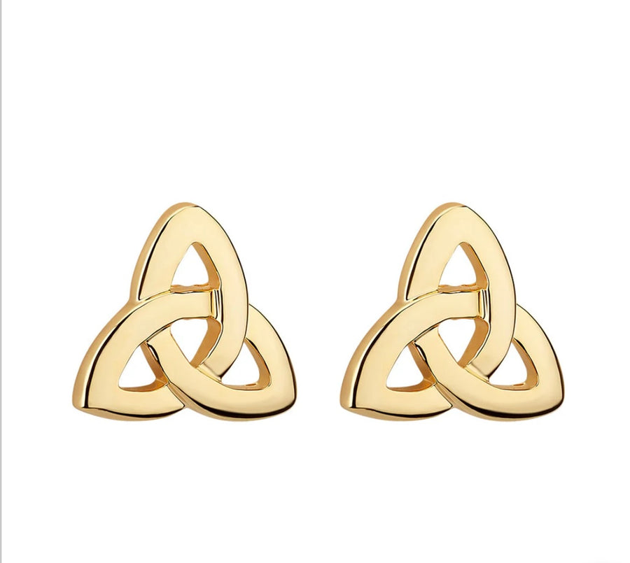 Gold Plated Trinity Knot Stud Earrings