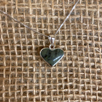 Silver Connemara Marble Heart Pendant