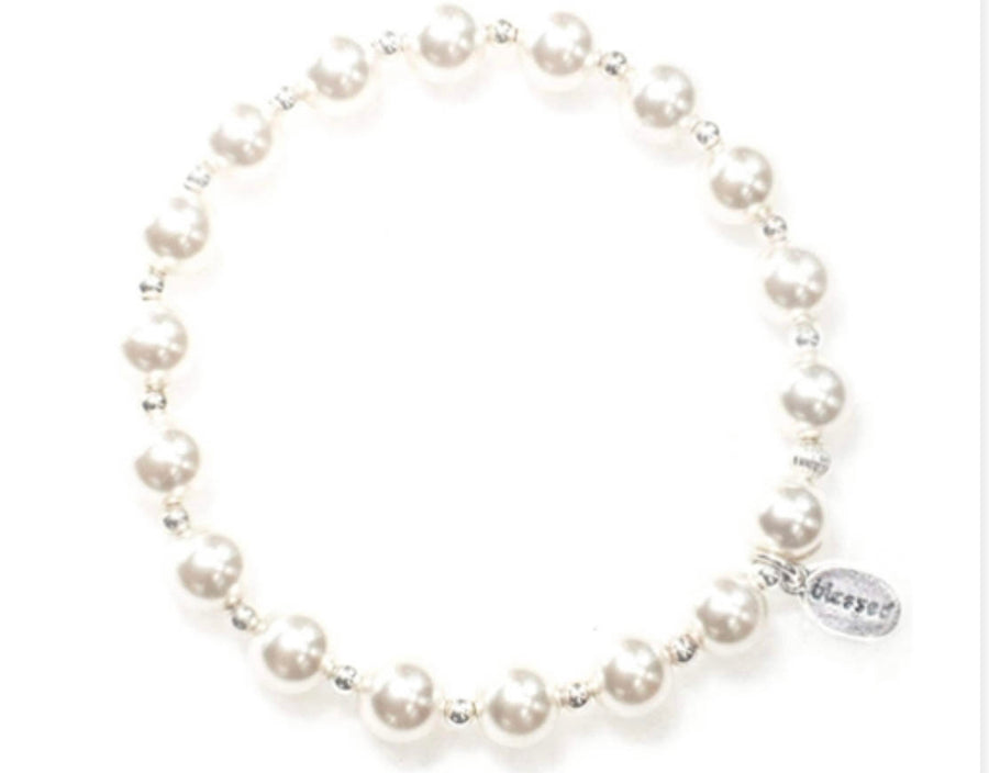 Count Your Blessings Bracelet White Pearl